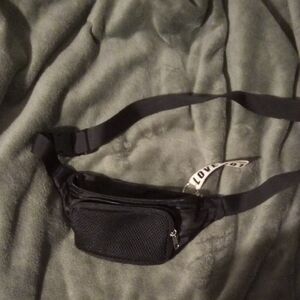 Claire's Black Belt Bag with Mesh Pocket